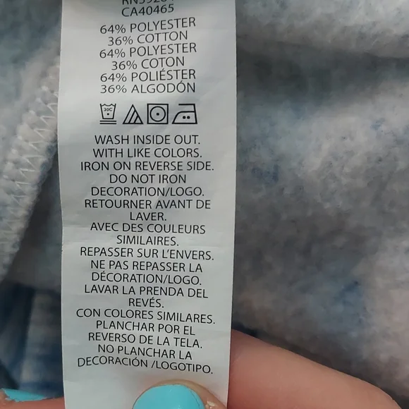 Blue, soft, hooded, unicorn sweatshirt - Picture 4 of 4